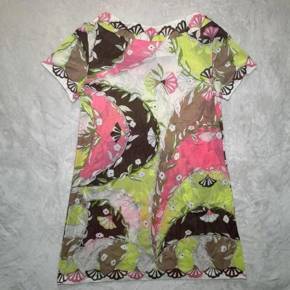 Vintage 1960s/70s Emilio Pucci 100% Silk Abstract AOP Retro MOD Dress - Picture 7 of 11